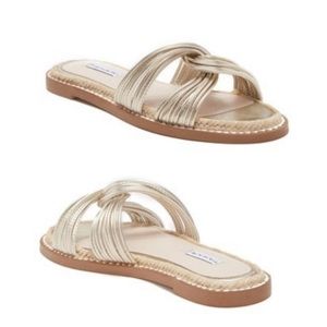 TAHARI Gold Jute Trim Crisscross Braided Accent